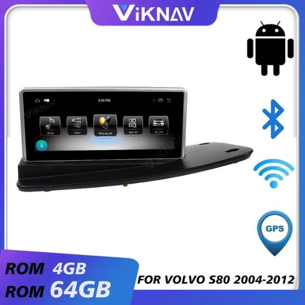 8.8 Inch Wireless Android Auto Head Unit For 2004-2012 Volvo S80 Right Hand