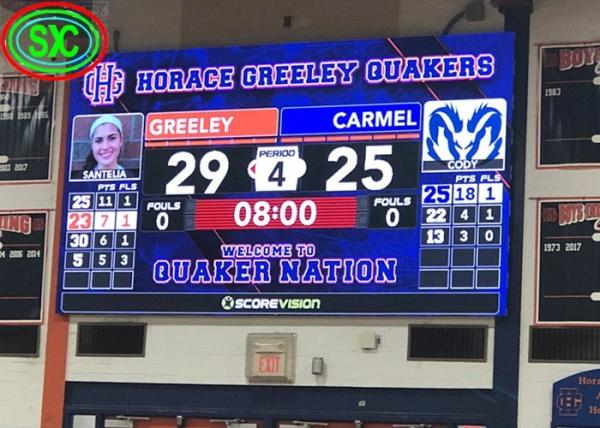 Quality Indoor Large Programmable Led Display Board Basketball Stadium Screen P5 10 Bits Gray Scale for sale