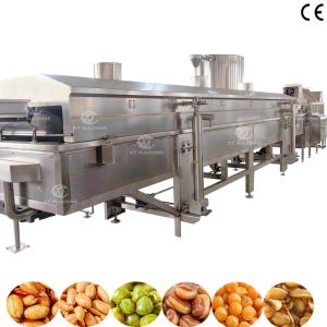 Wholesale SUS304 500～800 Kg/h Automatic Continuous Frying Machine For Snack Food French Fries Nuts Meat Peanut Industrial Grade from china suppliers