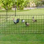 24 M Chicken Net Fence Kit With Gate Double Pointed Posts in Green with