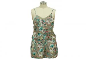 China Disperse Printing Womens One Piece Pajamas , Womens Party Jumpsuit Camisole Style on sale