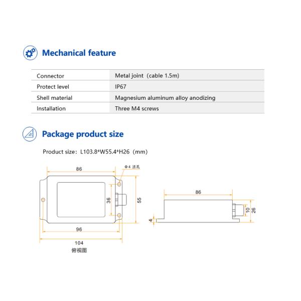 BWS2500 CAN Bus High-Precision Dual Axis Inclinometer Tiltmeter Accuracy 0.001°