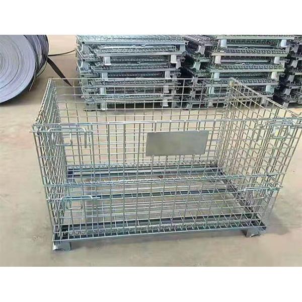 Storage Folding 6mm Metal Pallet Cage Turnover Box Plastic Spraying
