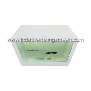 Refrigerator White Show Case Display , Transparent LCD Glass Box