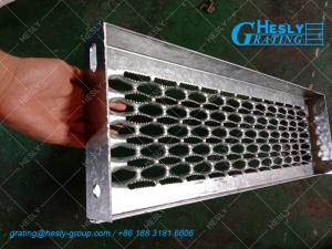 China Perforated Metal Safety Grip Grating | Punch Shark Mouth Anti skidding Surface | Galvanized | Hesly Grating China on sale