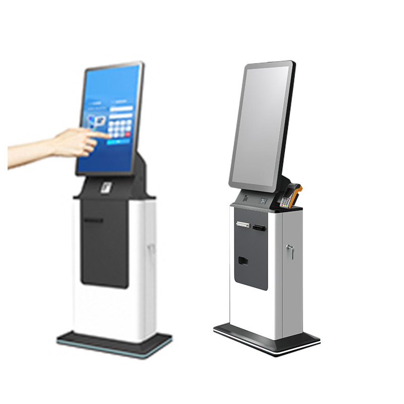High Capacity Bill Acceptor Self Service Kiosk Terminal with 32Inch Capacitive Touch Screen and QR Code Scanner