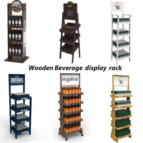 Custom MDF Wooden Display Stands 500mm Essential Oils Countertop Display Rack