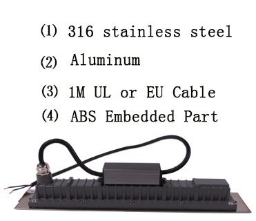 12V Outdoor Linear LED Underground Light , Recessed LED Stair Step Light Stainless