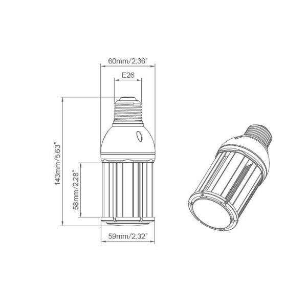 Professional IP64 10W LED Corn Light For 40W HID Post Top Lamp Replacement