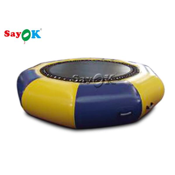 Pink And Yellow Water Trampoline Jumping Games Water Park Trampoline For Summer
