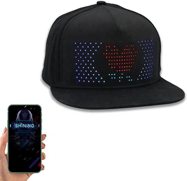Quality Multi Language Bluetooth LED Hat RGB Colorful Editing Text Music Image Drawing for sale