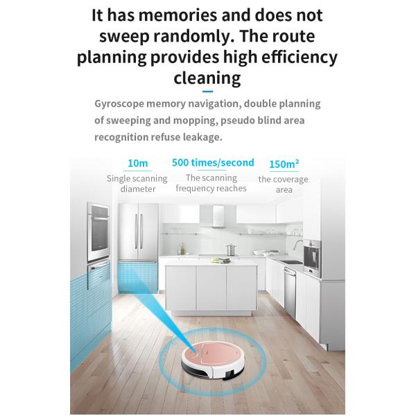 Mini Floor Robot Vacuum Cleaner 2000PA Suction 2600mAh For Household And Office