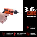 3.6V Electric Handheld Power Screwdriver Cordless Power Drill Tools 1.3Ah