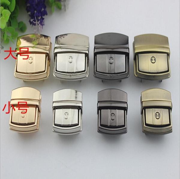Quality Customized design light gold bag hardware metal briefcase push button locks for sale