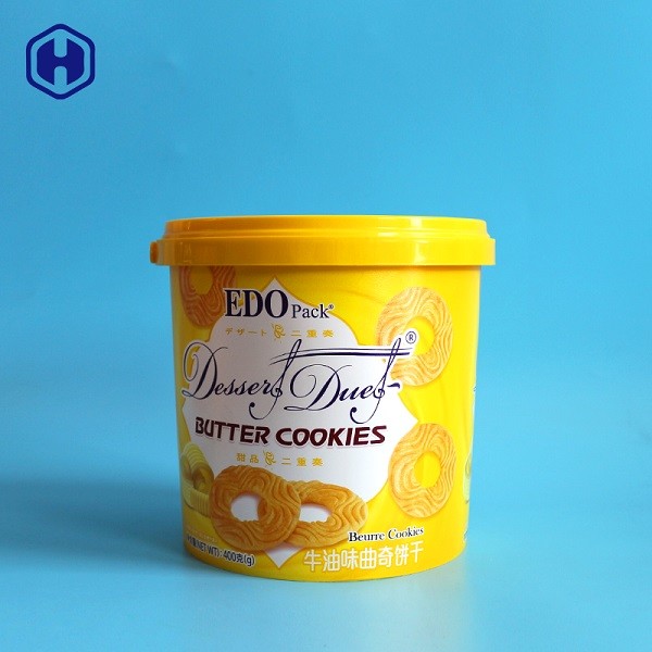 Wholesale Cream Biscuit IML Bucket Customize Yellow Empty Plastic Cylinder Container from china suppliers