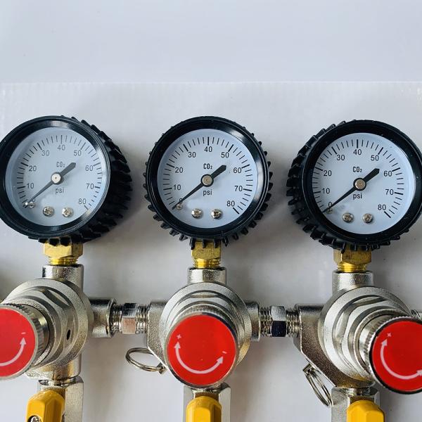 Home Brewing Beer Co2 Upper Dual Gauge Regulator with Pressure Relief Safety Valve