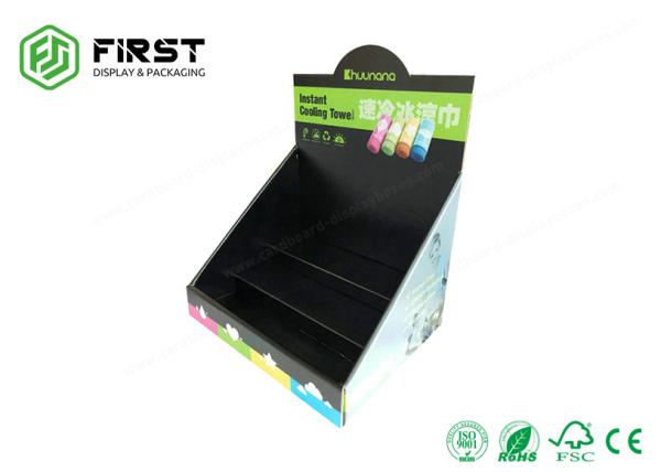 Quality Glossy Printed Custom Eco-friendly Paper Cardboard Counter Display Stands For Advertising for sale