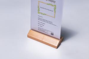 T Shape Triangular Wooden Base Acrylic Block Photo Frame Acrylic Photo Holders Plexiglass Photo Frames
