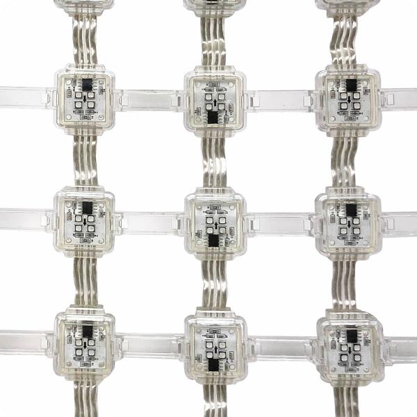 High Definition DMX512 SPI LED Injection Grid Screen High Waterproof For Facade