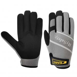 China Custom Size 7-Size 12 Mechanics Wear Gloves Synthetic Leather Palm on sale