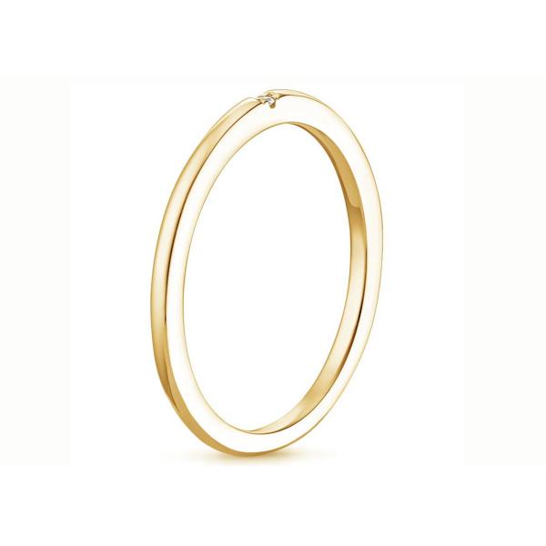 Solitaire Diamond 14K Yellow Gold Jewelry Tiny 0.04ct 2.0mm-2.3mm Band Size