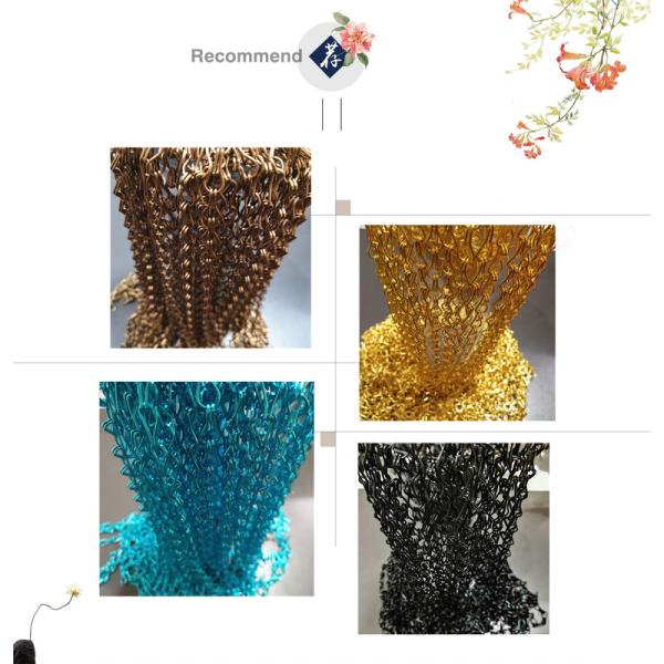Anodized Aluminium Metal Chain Link Curtains Used As Wall Coverings