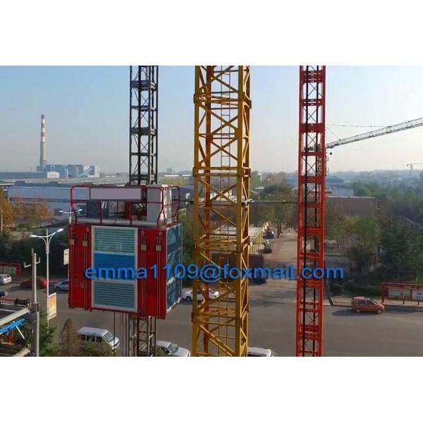 SC200 2 tons 60m Building Site Hoist with Wall tie Mast Section Climbing