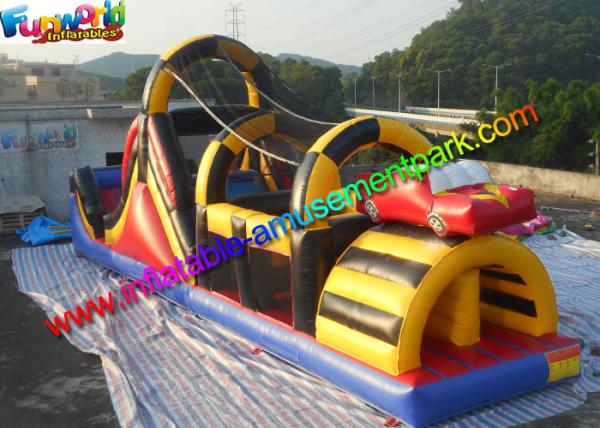 Quality Popular Car Inflatables Obstacle Course , Tunnel Inflatable Obstacle With Lead Free for sale