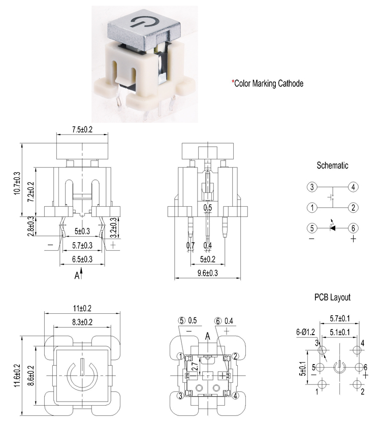 Illumination Tactile Switch, Rectangle Led Rgb Push Button Switch ,lamp Switch,Lighted switch,Illuminated Tact Switch