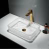 Buy cheap Rectangular Glass Wash Basin Table Top 12 Inch Crystal Clear from wholesalers