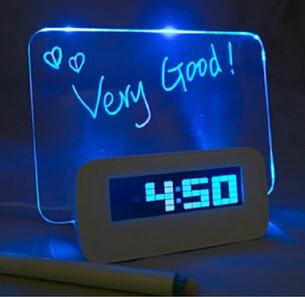 Quality New creative gift product LED Luminous Message Board Alarm Clock With Calendar 4 U for sale