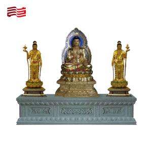 Wholesale Gilded Red Copper Buddha Statue for Temple Customized Size and Indoor Group Sculpture from china suppliers