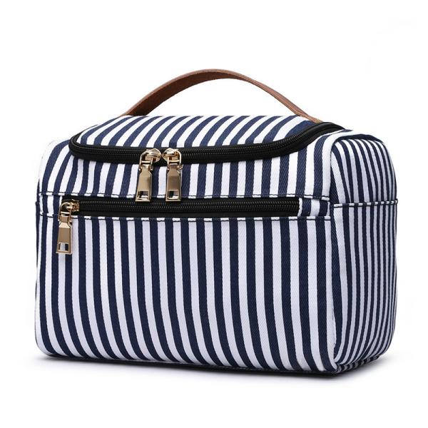 Stylish Cool Cosmetic Toiletry Bag Outdoor Multifunctional Large Capacity Striped