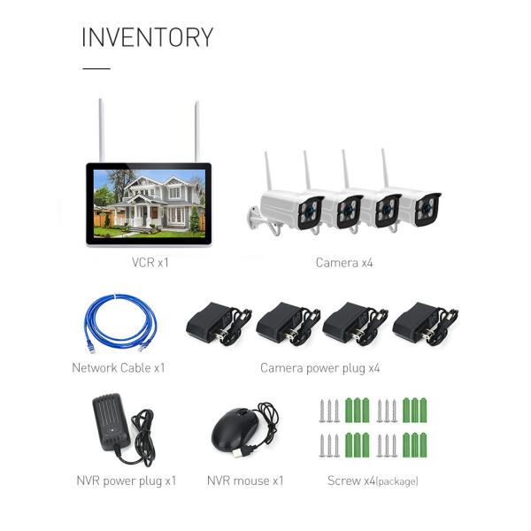 Mobile Phone Remote Control Smart Motion Detection Wireless Kit With Screen Two Way Voice Cctv Security Camera