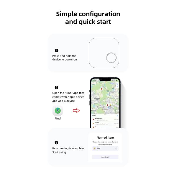 3V Smart Bluetooth GPS Lost Item Tracker For Apple Find My APP ITag Anti Lost Reminder