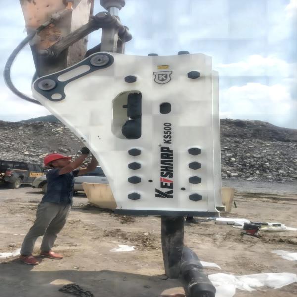 5350 Kg Heavy Hydraulic Rock Breaker Wear Resistant Alloy 195mm Chisel Rock Breaker