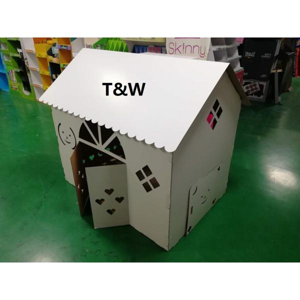 4C printing 350gsm CCNB B Flute Corrugated Cardboard House