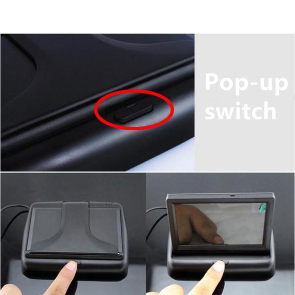 LCD Dashboard Car Rear View Monitor 320g Weight 2 Video RCA Input ISO 9001