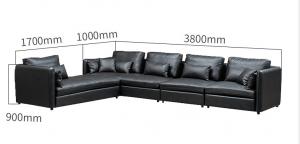 Wholesale Italian Modern Living Room Leather Soft Sofa House Type L Princess Combination Head Layer from china suppliers