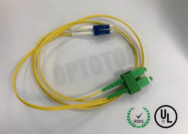 Quality Multimode Fiber Optic Cord 2F ZIP 3.0mm SC / APC - LC / UPC 3M Sc Patch Cord for sale
