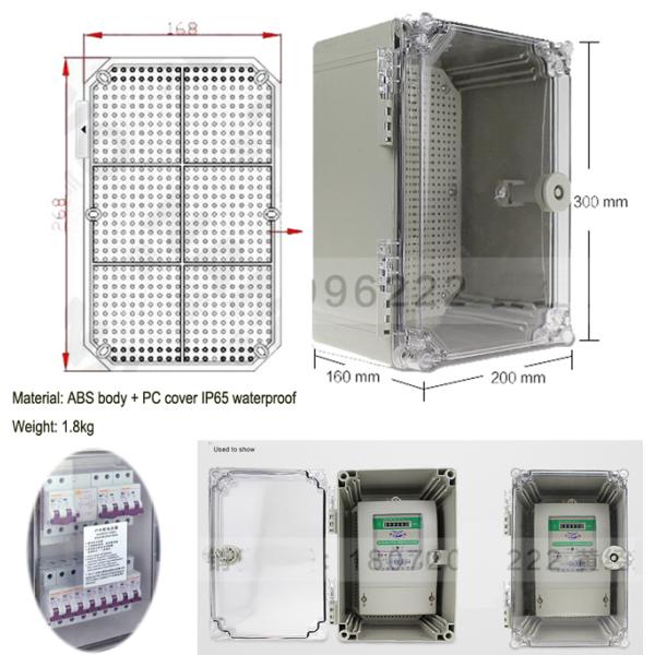 300*200*160mm IP65 Waterproof Electrical Enclosure Outdoor Plastic Wall Junction Box Case