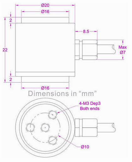 100lb miniature force transducer 200lb