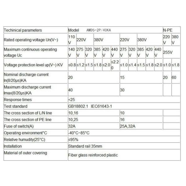 SPD 2p 10KA~20KA D ~420V House Surge Protector protection Protective Low-voltage Arrester Device
