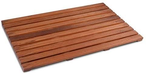 Quality Caterers 1.18" Foldable Solid Wood Teak Bathroom Shower Mat 80cm Width for sale