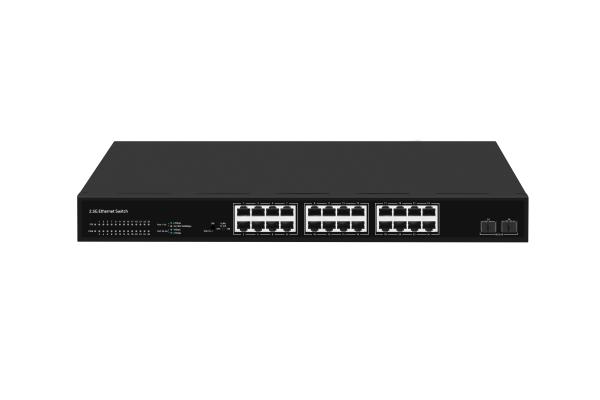Quality 24 Port Network Switch 100M/1G/2.5G Ethernet 1G/2.5G/10G Fiber Unmanaged With FAN for sale