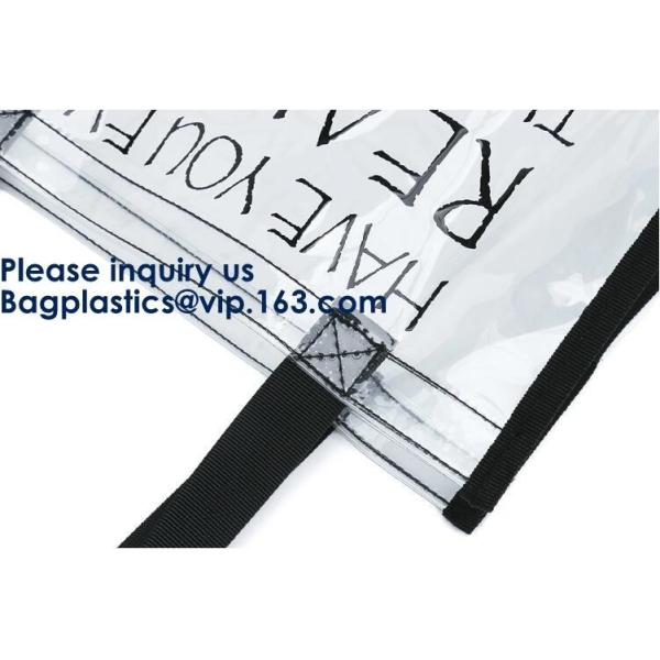 Clear PVC Bag With Zipper Interior Pouch And Detachable Shoulder Strap,Cosmetic Tote Bags With Zipper Closure, bagease
