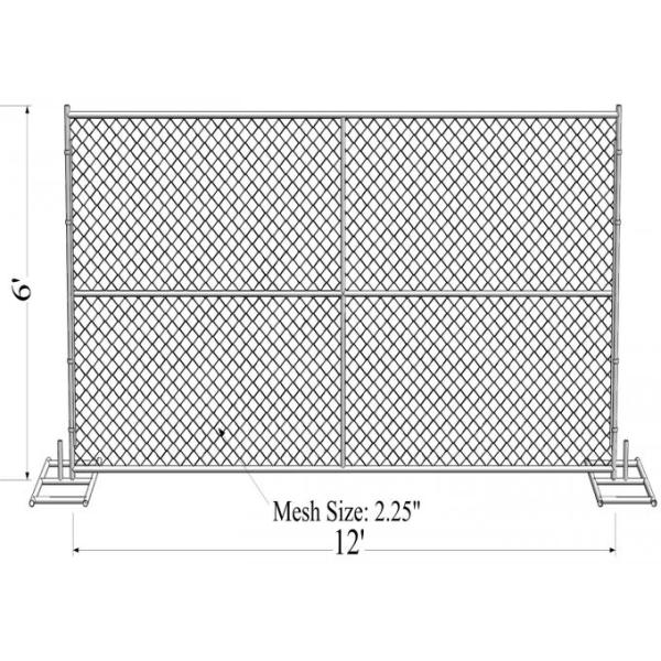 8'x14' chain link fence panels 1⅜"(35mm) and 16gague wall thickness cross brace hot dipped galvanized be 2.0 oz/ft2