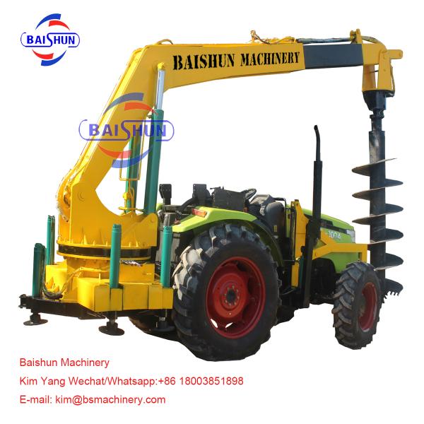 High quality tractor driven wooden pole erector machine