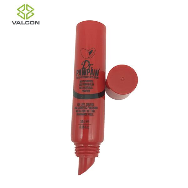 Red Cosmetic Tube Containers , Empty Lip Balm Tubes Removable Nozzle Tip