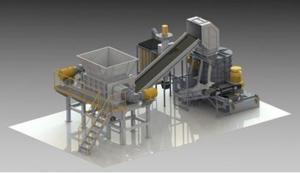 China Full Automatic Industrial Waste Shredder Rubber Recycling Machine , Rubber Tire Shredder on sale